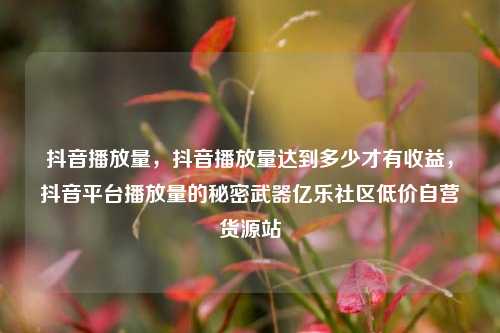 抖音播放量	，抖音播放量达到多少才有收益，抖音平台播放量的秘密武器亿乐社区低价自营货源站  第1张