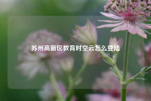 苏州高新区教育时空云怎么登陆  第1张