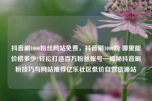 抖音刷1000粉丝网站免费，抖音刷1000粉 哪里能价格多少?轻松打造百万粉丝账号—揭秘抖音刷粉技巧与网站推荐亿乐社区低价自营货源站  第1张